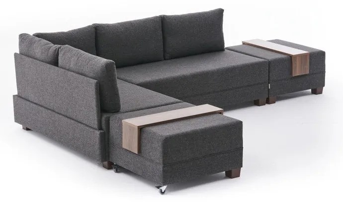 Antracitszürke sarokkanapé (bal oldali) Fly – Balcab Home