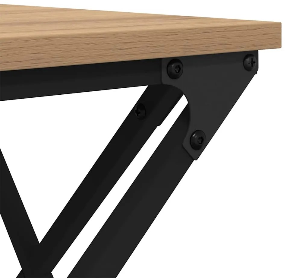 Dohányzóasztal kézműves tölgy 100 x 49 x 40 cm Faanyag