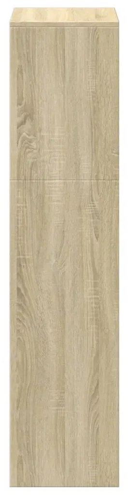 3 szintes sonoma tölgy fa elválasztó könyvespolc 123x29x123 cm