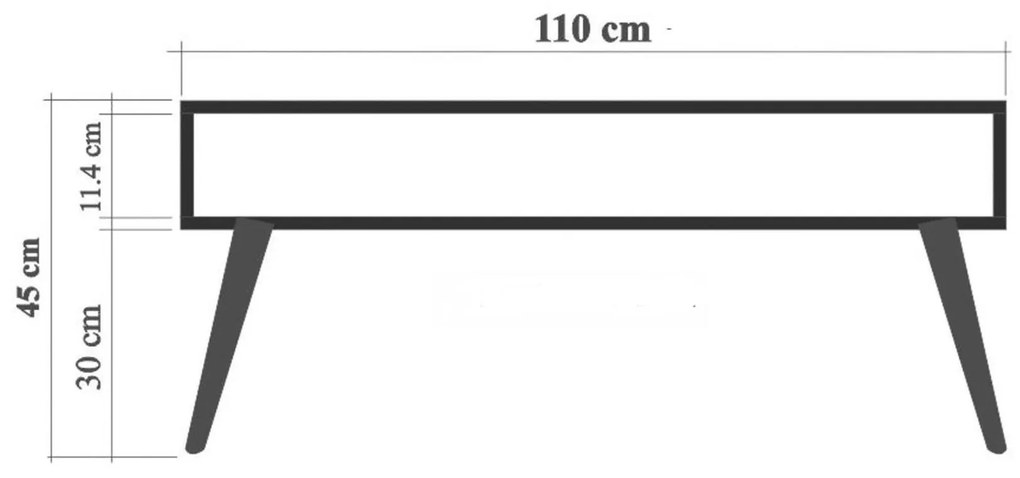 Dohányzóasztal Vivo 766 (atlanti fenyő + fekete + piros). 1088226
