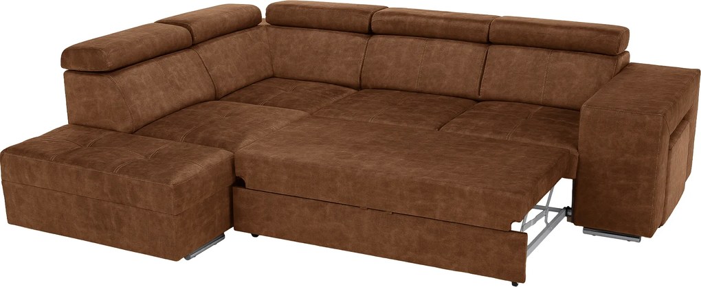 Ülőgarnitúra, barna, balos, MALAGA