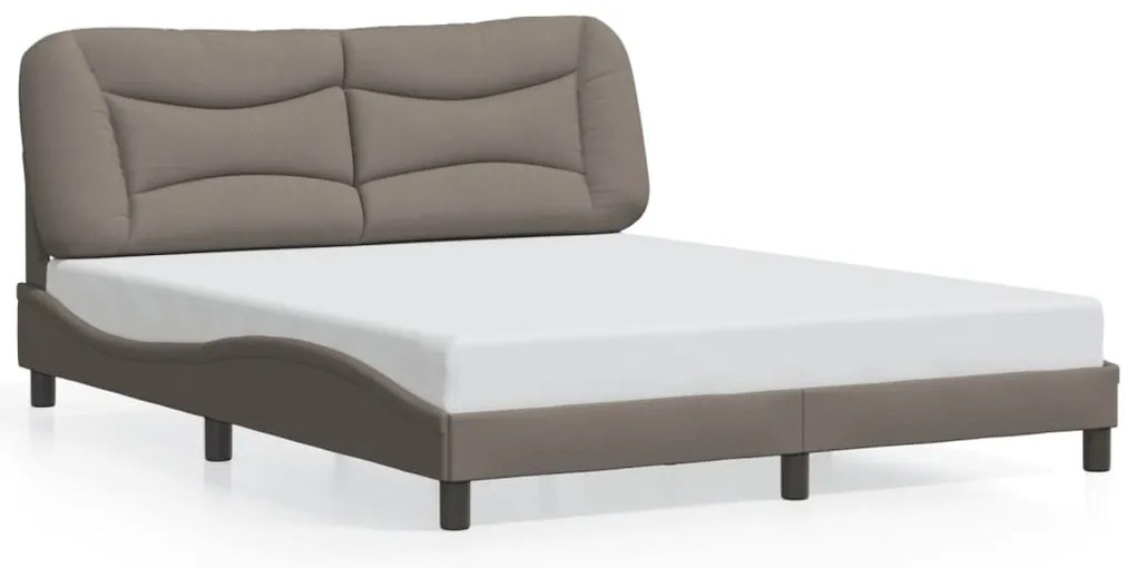 tópszínű szövet ágykeret matrac nélkül Hvar 160 x 200 cm