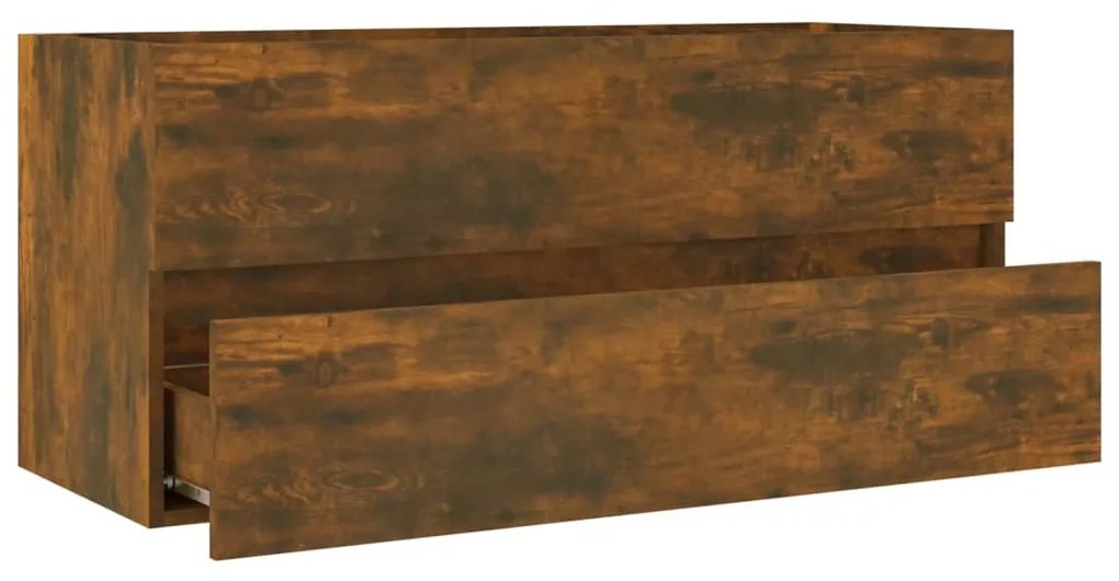 Füstös tölgy színű szerelt fa mosdószekrény 100 x 38,5 x 45 cm