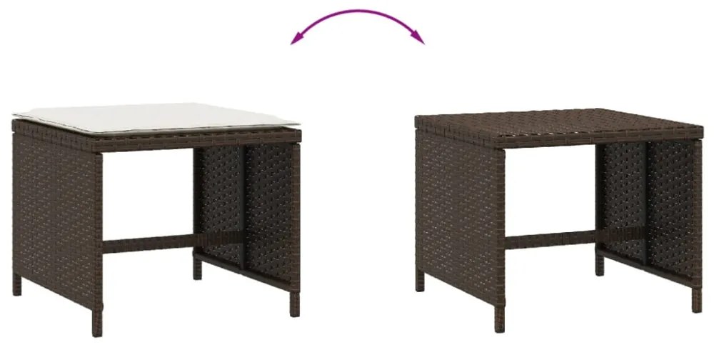 vidaXL 4 db barna polyrattan kerti szék párnával 41 x 41 x 36 cm