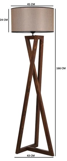 Állólámpa MACKA 1xE27/60W/230V bézs/barna