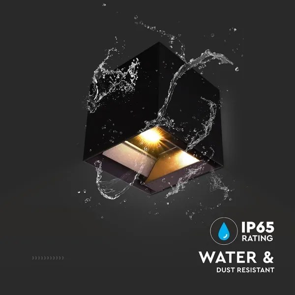 LED napelemes fali lámpa szenzorral LED/9W/3,7V 3000/4000/5000K IP65 fekete