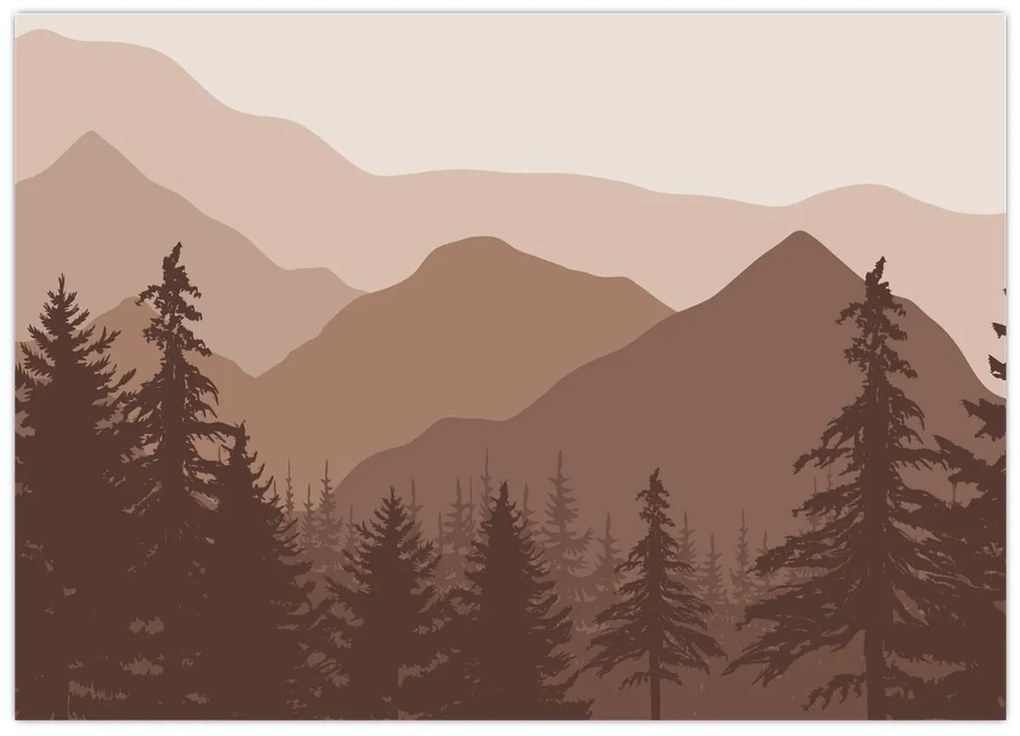 Kép - Barna hegyek N⁰2 (70x50 cm)