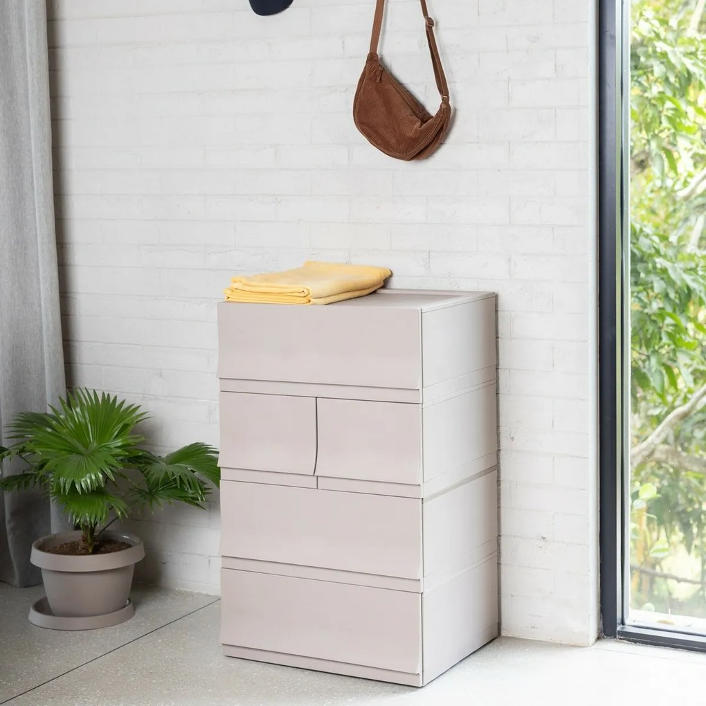 Wave Wood moduláris tárolódoboz kerekekkel 54,6 x 43,4 x 22 cm, széles - 1 fiók - kerekek