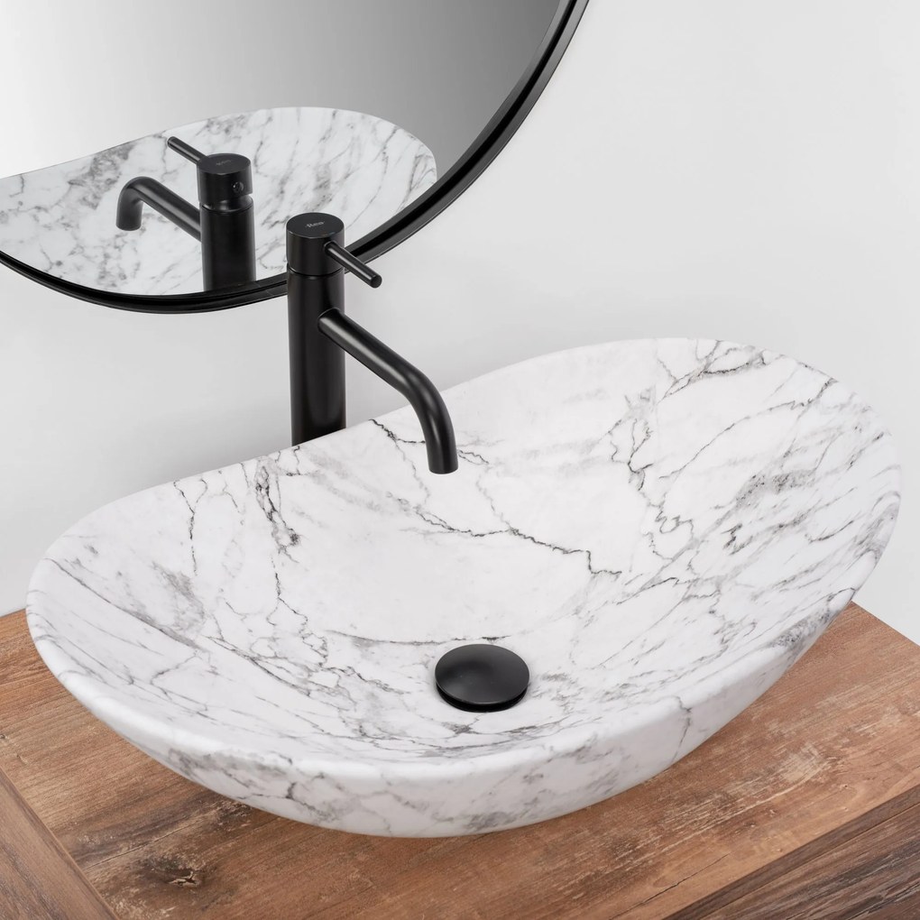 Pultos mosdó Rea Royal 60 Statuario Marble Matt