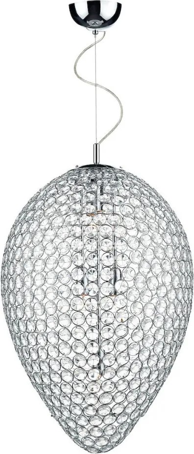 DAR LIGHTING FRO0550 FROST Kristály Függesztett Lámpa Csiszolt Króm E14 IP20