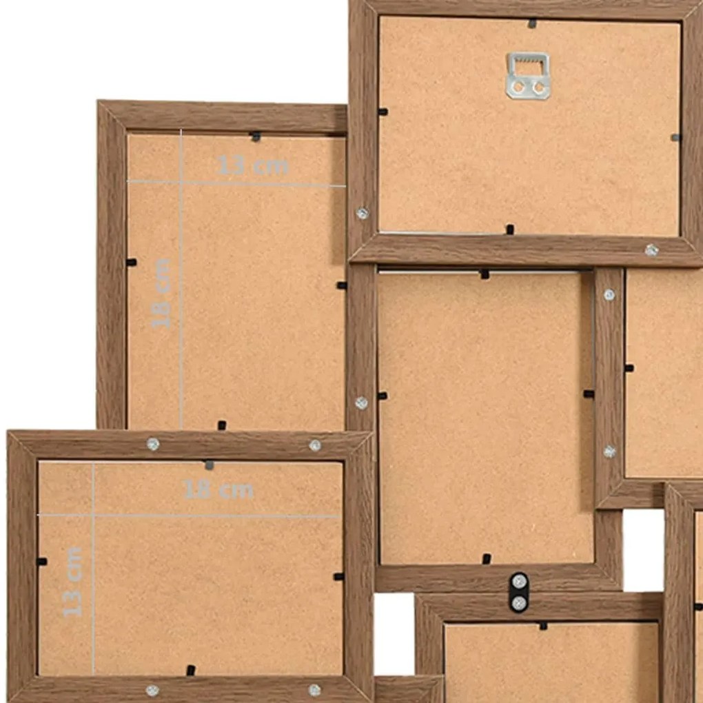 világosbarna MDF kollázs képkeret 10 db 13 x 18 cm-es képhez