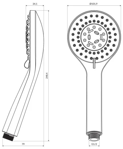 OMNIRES YOSEMITE-RCR - Kézi zuhany YOSEMITE fényezett króm