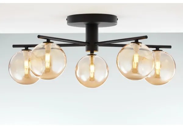 Jupiter 2047 - Felületre szerelhető csillár PRATO 5xG9/10W/230V fekete/bézs