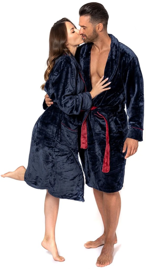 Fürdőköpeny Roger Women Navy Red L