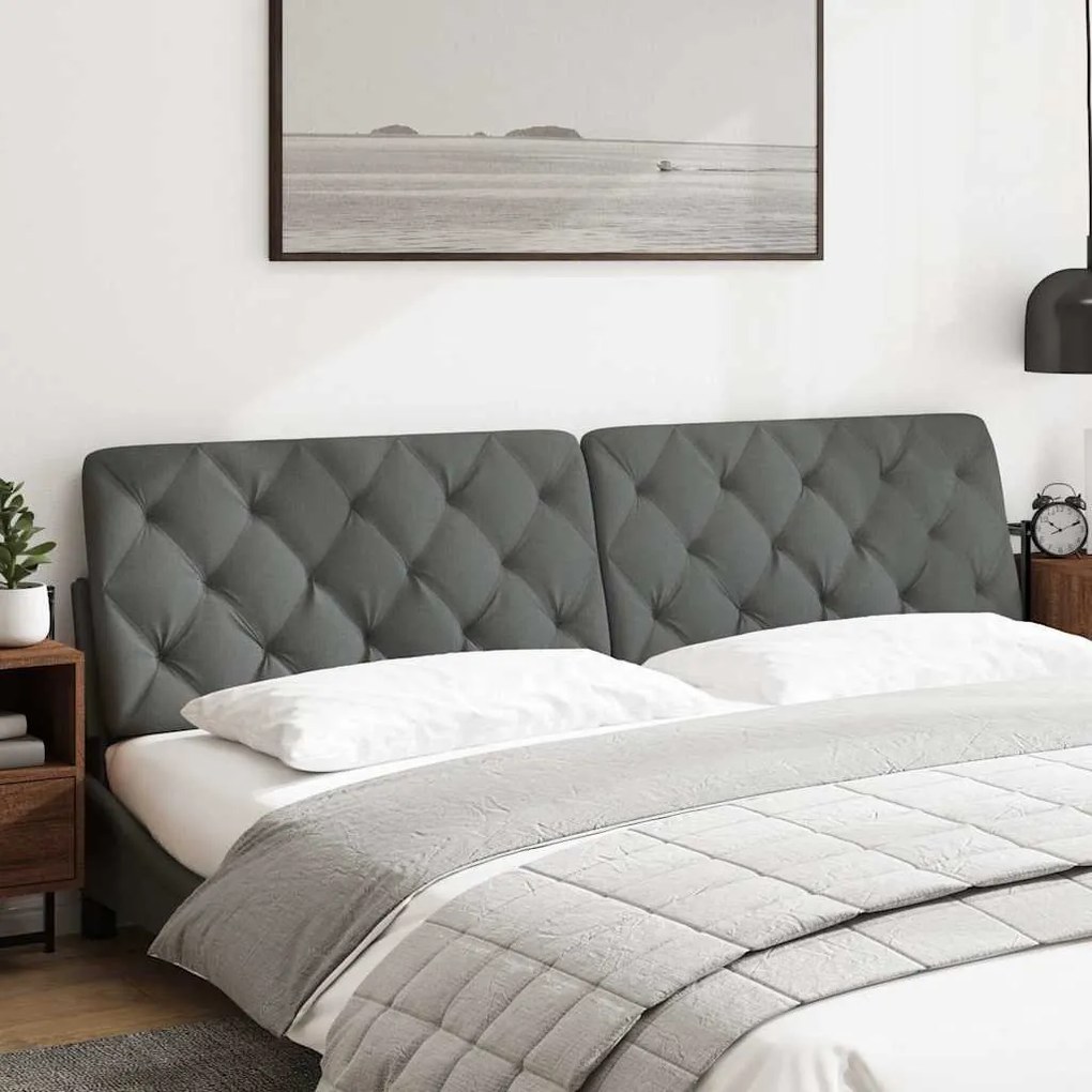 sötétszürke szövet fejtámla párna 200 cm