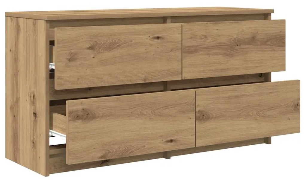 kézműves tölgy színű szerelt fa TV-szekrény 100x35x54 cm