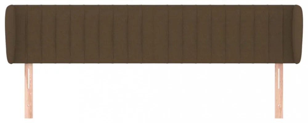 sötétbarna szövet fejtámla szárnyakkal 203x23x78/88 cm