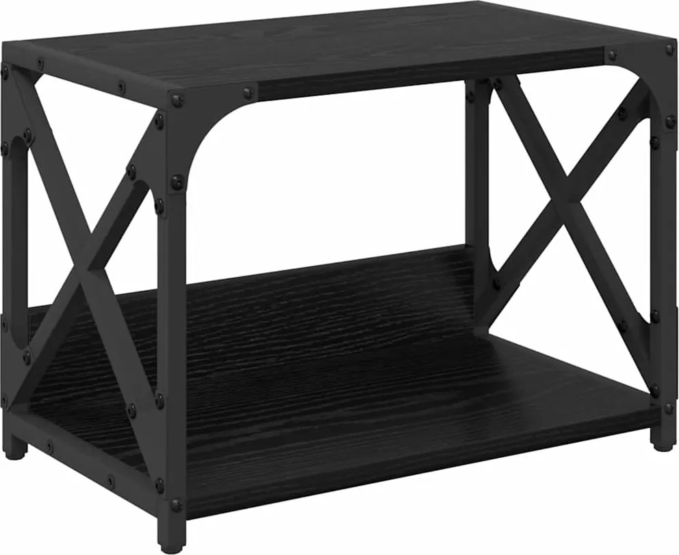 vidaXL Nyomtatóállvány Fekete tölgy 44 x 26 x 31.5 cm Faanyag