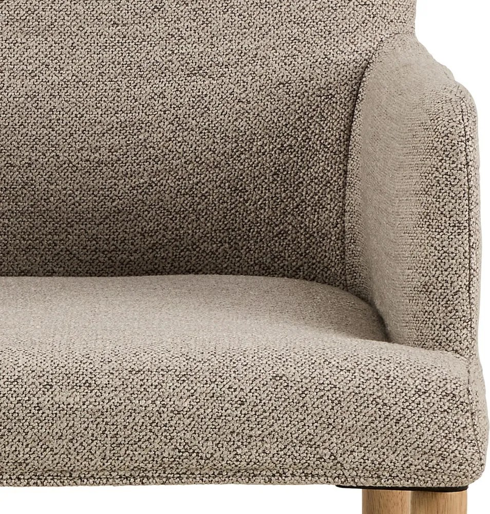 Bézs kárpitozott karfás étkezőfotel Zoe – Actona