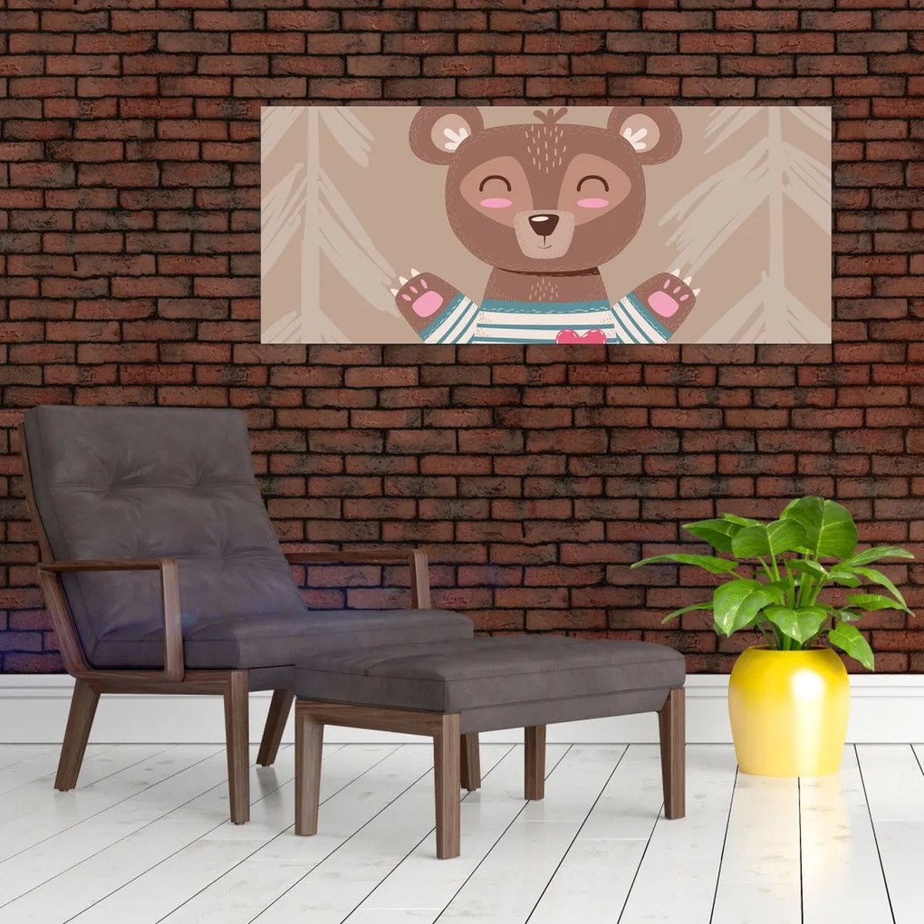 Kép - Mackó csíkos pólóban (120x50 cm)