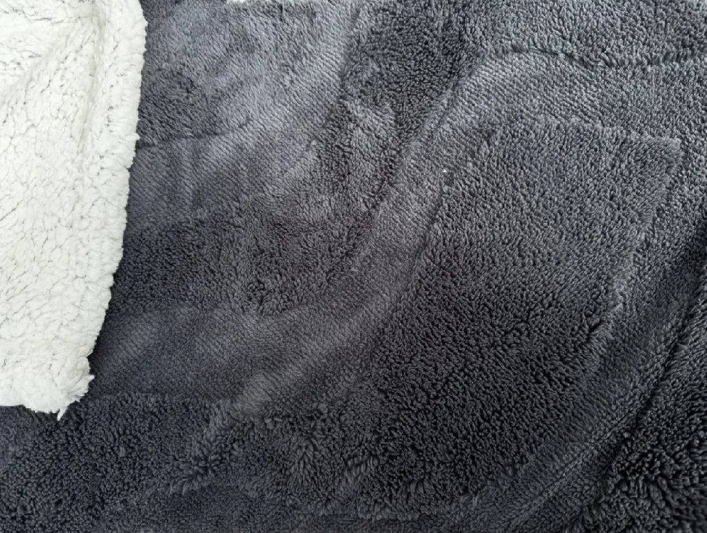 Luxus mikroplüss sherpa pléd NESTIVE sötétszürke Méret: 150 x 200 cm