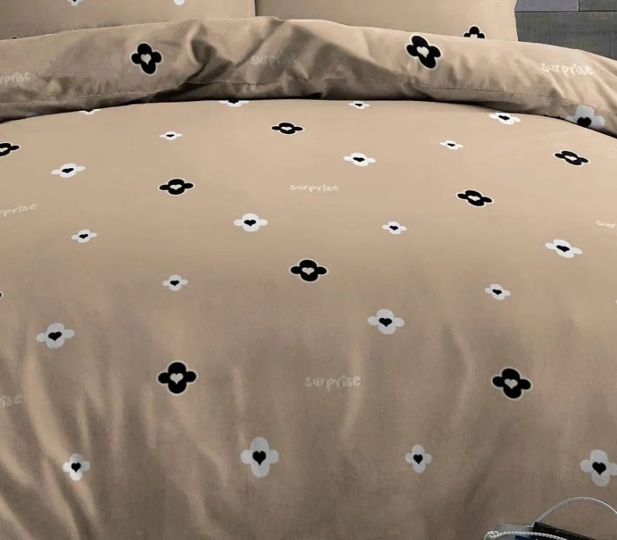 Pamut ágynemű ROMEA BEIGE 3 részes 140X200 cm