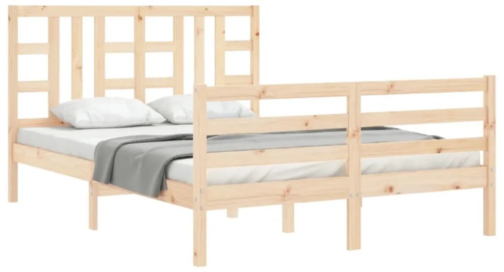 tömör fa ágykeret fejtámlával 160 x 200 cm