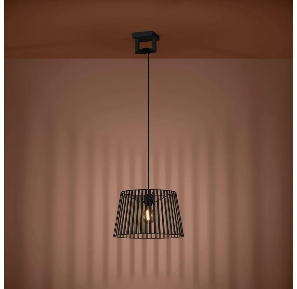 Eglo 390002 - Csillár zsinóron BOGOTA 1xE27/40W/230V fekete