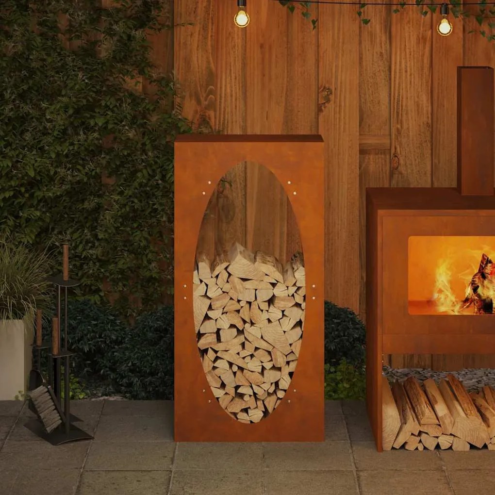 tűzifa állvány 50x23x100 cm időjárásálló acél