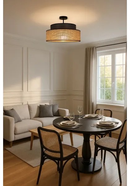 Felületre szerelhető csillár  BOHO 1xE27/60W/230V átm. 40 cm barna/bézs