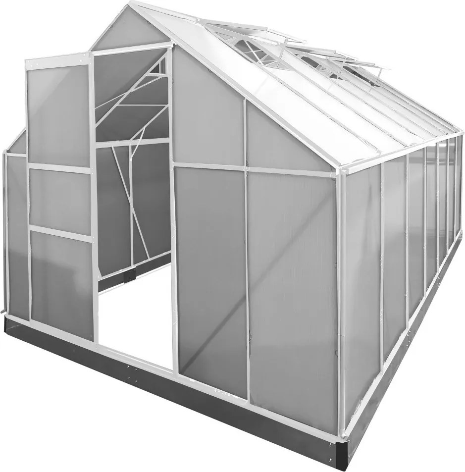 Polikarbonát üvegház 250 x 430 x 124/205 cm