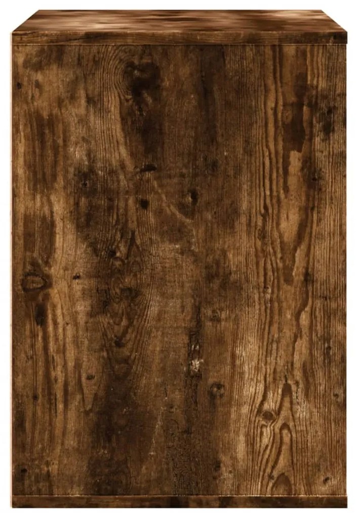 füstös tölgy színű szerelt fa fiókos sarokszekrény 80x41x58 cm