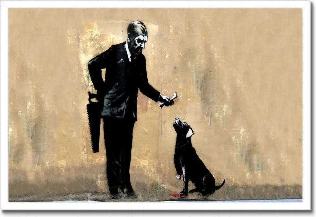 Poszter keretben 60x40 Banksy Jó kutya Kutya