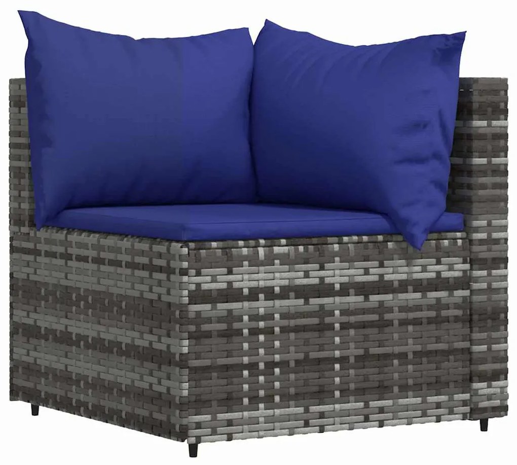 4 részes szürke polyrattan kerti ülőgarnitúra párnákkal