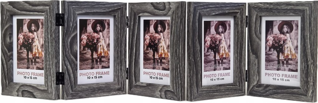 Galéria multikeret Narvik 2 képhez 10x15 cm Pion összecsukható 5 keret C.barna