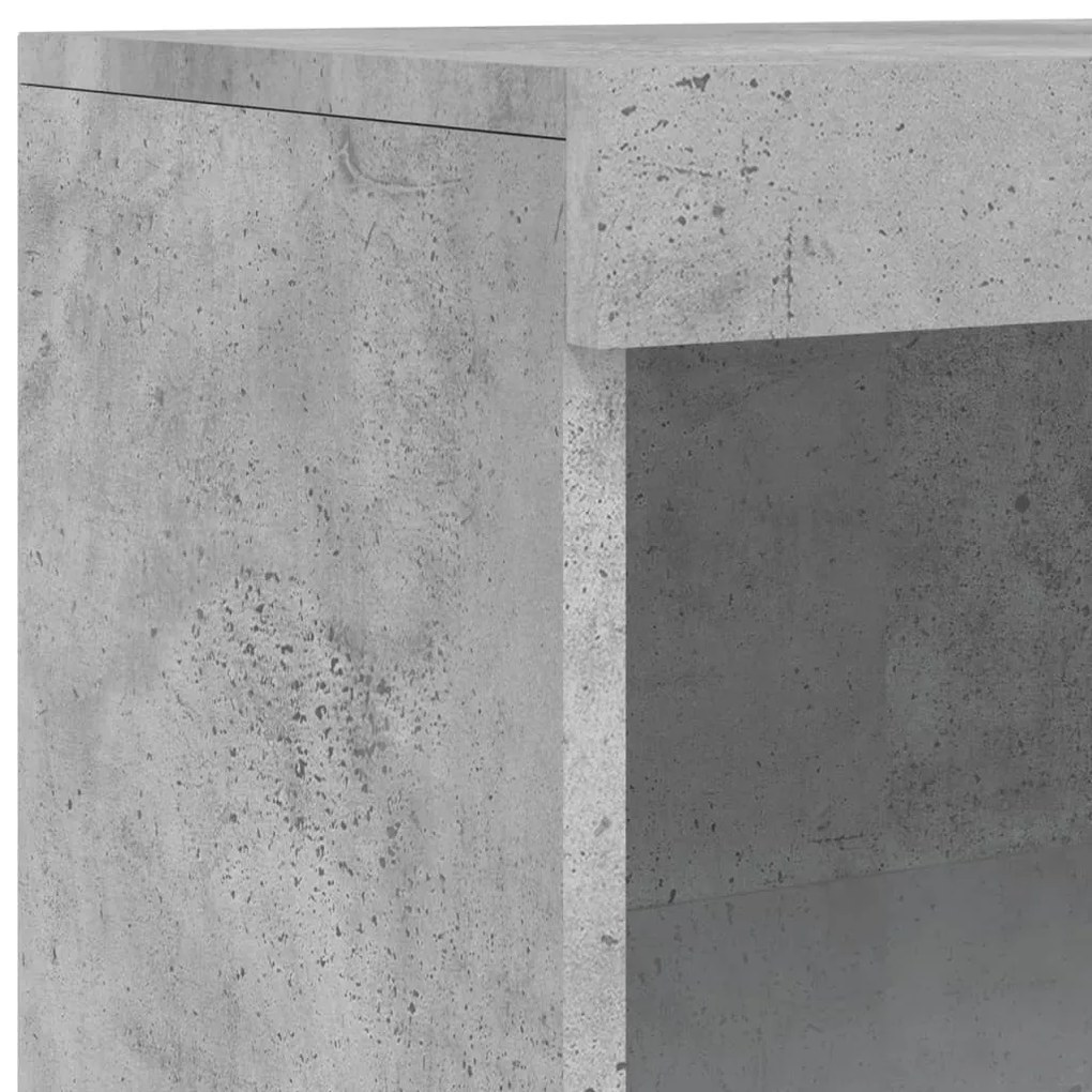 betonszürke tálalószekrény LED-világítással 60,5 x 37 x 100 cm
