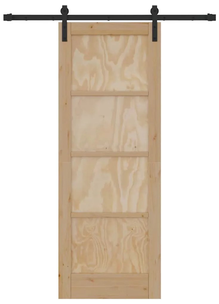 Csúszóajtó Természetes és fekete 73.5 x 198.5 cm