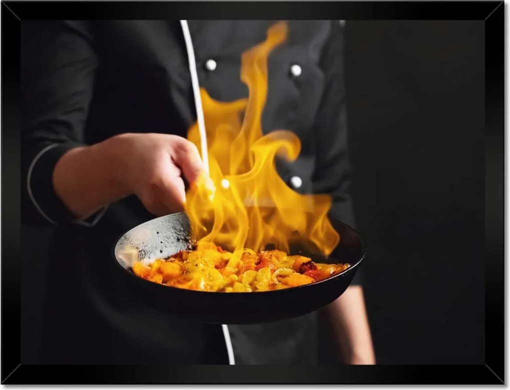Poszterek keretben 40x30 Szakács szakács tűz