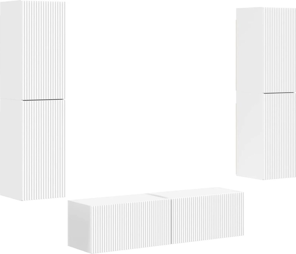 vidaXL TV szekrény garnitúra 6 pcs Fehér Faanyag