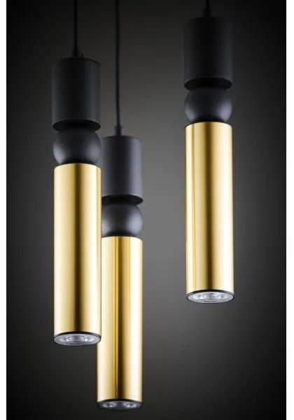 Jupiter 2016 - Csillár zsinóron ALAS 3xGU10/10W/230V arany/fekete