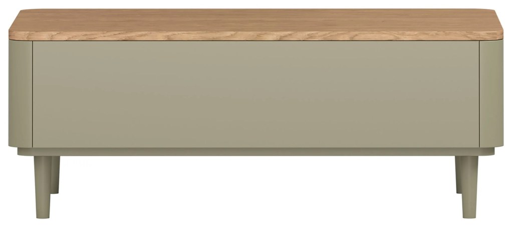 Elivo dohányzóasztal 100 cm fiókokkal, fém lábakon - eukaliptusz / baltic dune tölgy