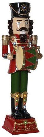 Zenélő nagyméretű karácsonyi diótörő figura LED