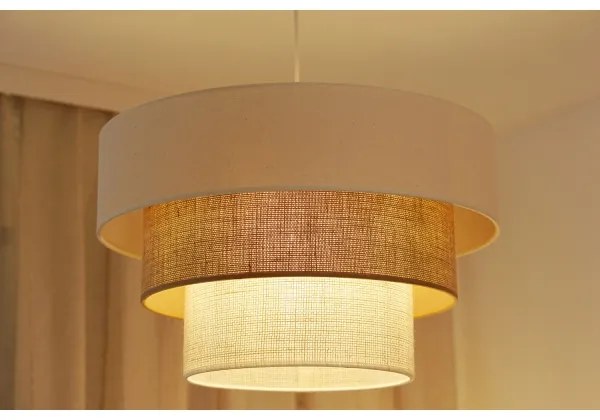 Brilagi - Denver Luneta függeszték 1xE27/15W/230V, 45 cm, bézs/barna/krém