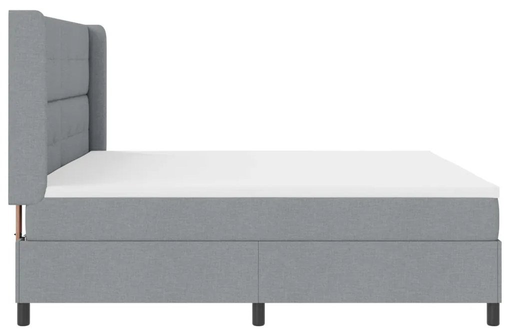 Boxspring Ágy Matraccal és LED Fény Szürke 200x200 cm Szövet