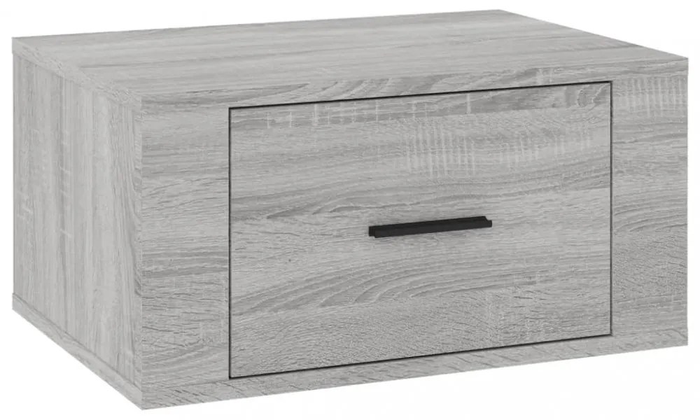 2 db szürke sonoma falra szerelhető éjjeliszekrény 50x36x25 cm