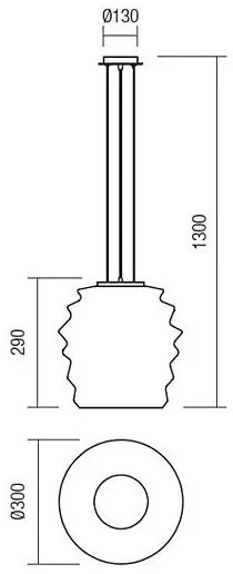 Redo 01-1141 - Kábeles függőlámpa MAGMA 1xE27/42W/230V, átm. 30 cm, fényes króm/fehér