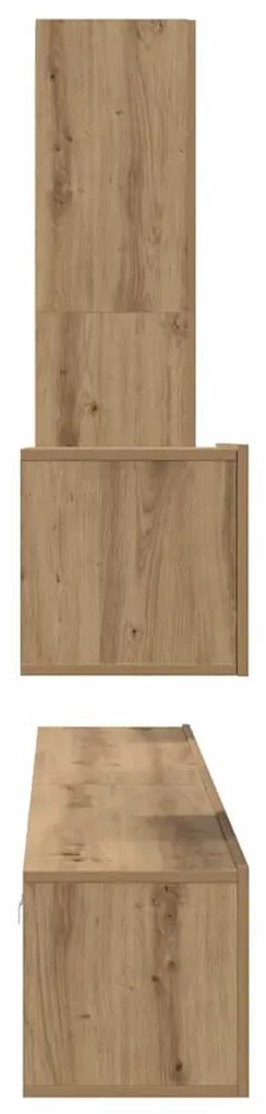 TV Szekrény Szett 4 pcs kézműves tölgy 200 x 30 x 30 cm Faanyag