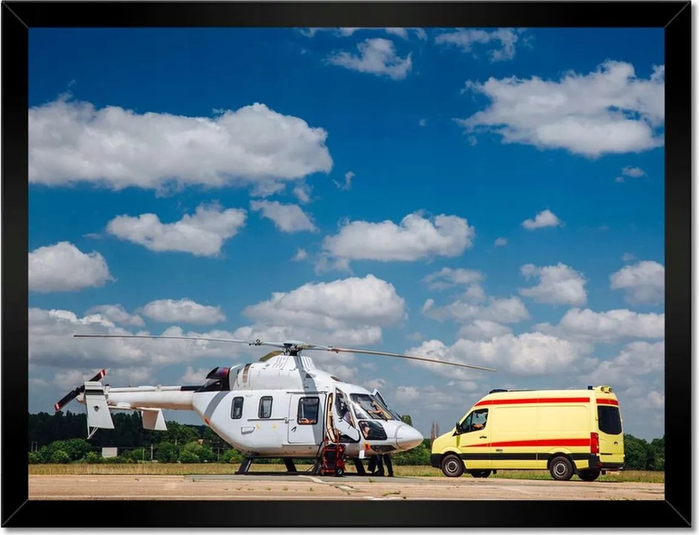 Poszterek keretben 40x30 Helikopter Mentőautó