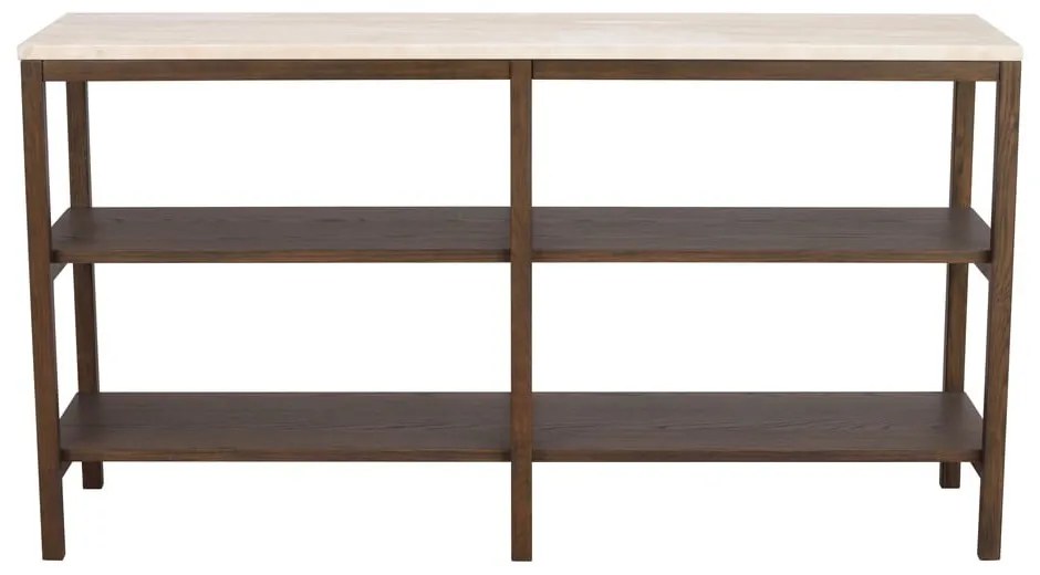 Barna-bézs konzolasztal kő asztallappal 140x40 cm Orwel - Rowico