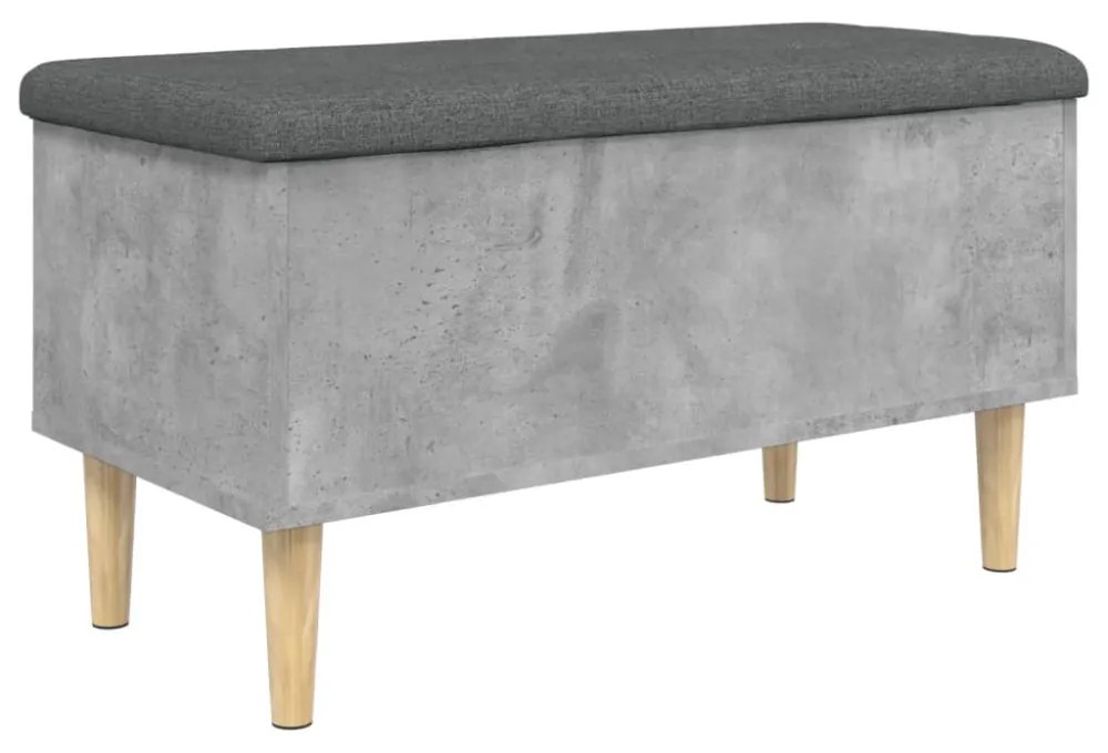 betonszürke szerelt fa tárolópad 82x42x46 cm